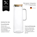 Jarra de Vidro com Tampa de Bambu