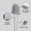 2 em 1 Escova de Silicone para Vaso Sanitário - Base de Banheiro Privada, Alta Eficiência