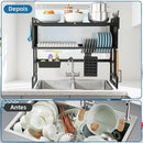 Escorredor De Louça Aço Inox Organizador Louça Pratos Copos Talheres Para Cozinha